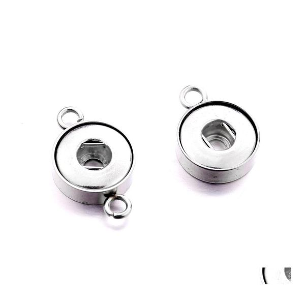 Arts et artisanat deux oreilles en acier inoxydable 12 mm 18 mm bouton-pression charmes accessoires de base résultats boutons en métal pour fabriquer un bracelet à bricoler soi-même N Dhno7