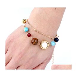 Arts and Crafts Universe Galaxy De acht planeten in zonnesysteem Guardian Star Natural Stone kralen Bracelet voor vrouwen Jewlry Drop D DHLG6