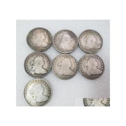 Arts and Crafts US 1798 1804 7pcs Draped Bust Dollar Heraldic Eagle Sier Copy Copy Coins Metal Craft Dies Manufacturing Factory PR DHHX5