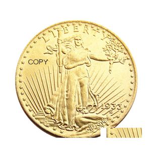 Arts And Crafts Usa 19281927 20 dólares Saint Gaudens Double Eagle Craft con lema chapado en oro copia moneda Metal muere fabricación F Otvlo