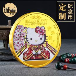 Arts and Crafts Virtual Coin Three Dimensional Color Printing Embossed Gold en Silver Cemorative Coin