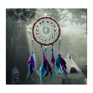 Arts Et Artisanat En Gros Imitation Antique Forêt Enchantée Dreamcatcher Cadeau À La Main Dream Catcher Net Avec Plumes Tenture Murale Dh642