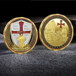 Artes y Oficios Venta al por mayor de plata chapada en oro relieve tridimensional impresión en color medallas conmemorativas colección monedas nuevo