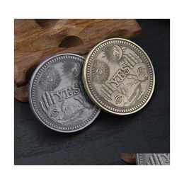 Kunst en ambachten ja of nee kopie Coin herdenkingsvoorspelling Beslissing Uitdaging Vintage SKL Handicraft Travel Souvenir Art Co Dhkco