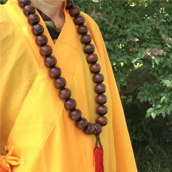 Collar de cuentas de oración grande para combinar con uniforme de kungfú Shaolin, traje de meditación de monje, ropa de artes marciales de Tai Chi