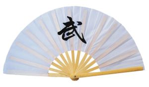 Arts Chinese Character Wu Kung Fu Tai Chi Arts martiaux Bamboo Fan White