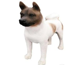 Kunst Japanse Akit Hand Crafts Dog Statue Caned Figurine met hars voor kamerdecoratie3162610
