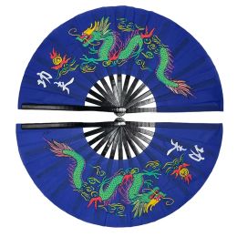 Arts Kun Master Tai Chi Fan Bambou Kung Fu Arts Martiaux 34 Centimètre Fans Wushu Fan Cosplay Danse Performance Fan Profound Blue