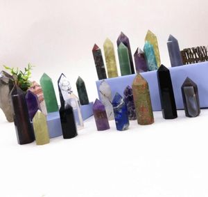 Kunst Minerale Kristallen Fluoriet Toren Geel Kwarts Punten Natuurlijke Streep Punt Reiki Kristal Obelisk Wand Healing Chakra Steen Hom7824700