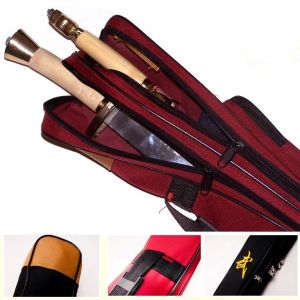 Arts Sacs d'épée de Tai Chi à deux couches, longueur 110 cm, sac de transport en tissu Oxford Wushu, sac d'arme, sac de Kendo brodé de caractères chinois