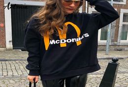 Artsnie Lente Zwart Casual Gebreid Sweatshirt Vrouwen O Hals Lange Mouw Losse Truien Brief Streetwear Sweatshirts Mujer Y200936762340