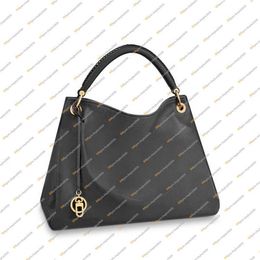 Sac à main Artsy MM Sac hobo tranquillement luxueux Monograms Empreinte en cuir de vachette grainé souple en relief Casual Tote Luxurys Design273J