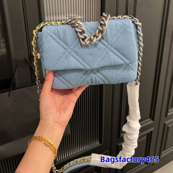 Obra de arte Flap Denim Bolsas Diseñador Marca Bolsa Totes Chanis 2023 Crossbody Luxurys Bolsos 19 Moda Hombro Bolsa de alta calidad Women228S