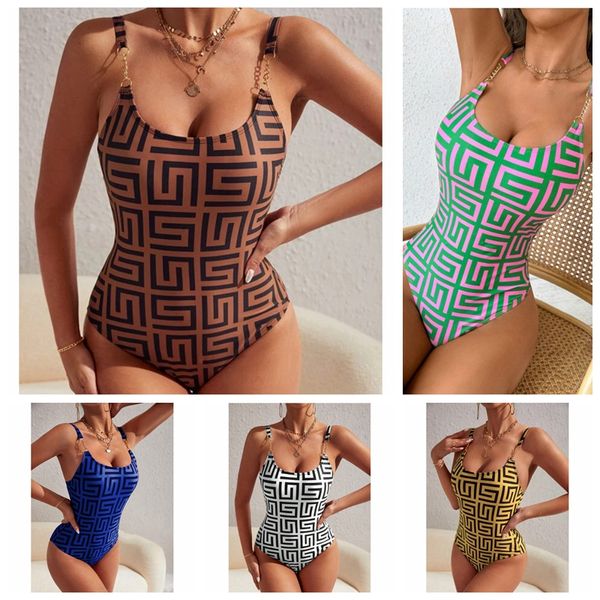 Arxipa Vintage 1 morceau de maillot de bain pour femmes à basse baignade à basse coupe rembourrée push up up up wear imprimer une pièce de maillot de bain brésilien