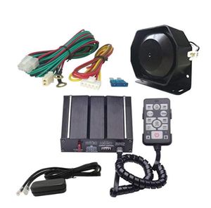 AS 100W Sirena electrónica con cable para automóvil con caja de sirena Altavoz Control remoto Función PA Apto para policía Ambulancia Ingeniero de bomberos Vehicl7788767