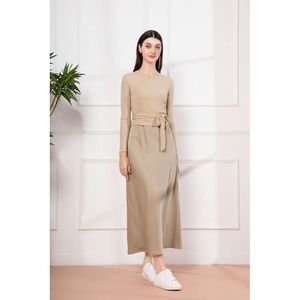 AS 2024 – vêtements pour femmes, hauts portefeuille côtelés très extensibles + robe en Satin Maxi cheville-longueur au sol, ensembles assortis