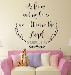 Wat mij en mijn huis betreft, zullen we de Lord Quote Wall Stickers Bijbel Verse Wall Art Decal Joshua 24:15 Home Decor1467706 dienen