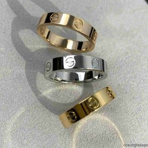 En tant que créateur original Grave 6 mm Diamond Love Ring 18K Gold Silver Rose 750 Aneaux en acier inoxydable Femmes Men Lovers Bijoux de mariage Big USA Size 6 7 8 9 10 11 12 A11