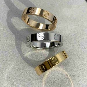 En tant que créateur d'origine Grave 6 mm Diamond Love Ring Gold Sier Rose 750 Anneaux en acier inoxydable Femmes hommes Lovers Bijoux de mariage Big USA Size 6 7 8 9 10 11 12