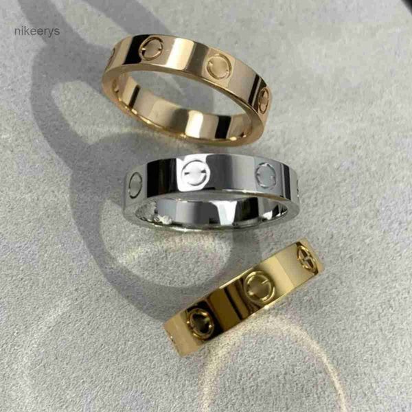 Como diseñador original Grabado Anillo de amor con diamantes de 6 mm Oro de 18 k Plata Rosa 750 Anillos de acero inoxidable Mujeres Hombres Amantes Joyería de boda Regalo Grande EE. UU. Tamaño 6 7 8 9 10 11 12 TWV8