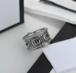 Als origineel logo witte zilveren ringen slang luxe ringen paar ringen g letter dames designer mode ringen