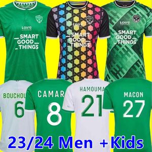 AS Saints Etienne Soccer Jerseys 2023 2024 Maillot ASSE Etienne KRASSO CHAMBOST LOBRY CHARBONNIER WADJI Hommes Football Shirt Uniformes Équipement Boutique des Verts