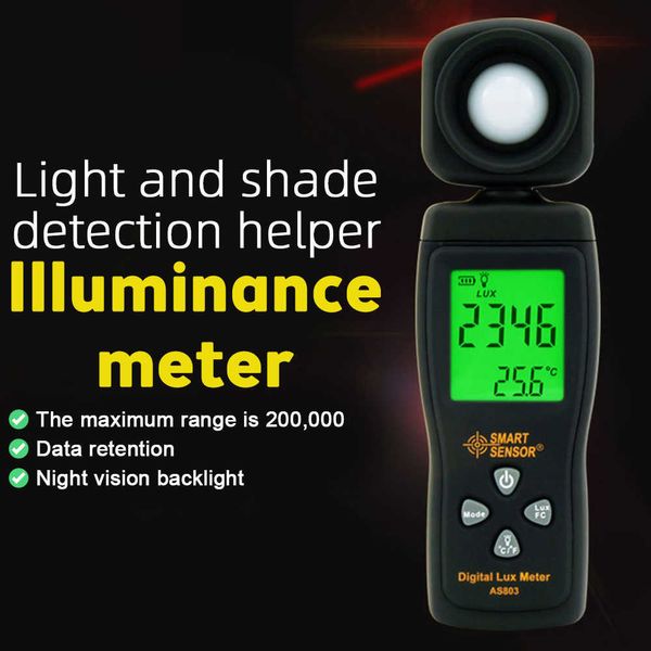 AS803 portable numérique Lux mètre testeur de Luminance lumière 1-200000 outils photomètre spectromètre actinomètre