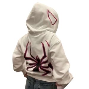 Asadovce Women Men Zip Up Y2K Oversized Hoodie Spider Graphic Full Zipper Sweatshirt Teen Girls Grunge Streetwear Jacket