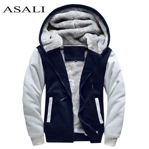 ASALI Bomber Jacket Men Brand Winter Thick Warm Fleece Zipper Coat para hombre SportWear Chándal Hombre European Hoodies 211014