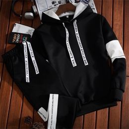 ASALI Tracksuits Men Winter 2020 Tracksuit Set Solid Men Track Sets Sets Coatbroek Outwear SportsSuit Jacket en Sweatpant LJ201125