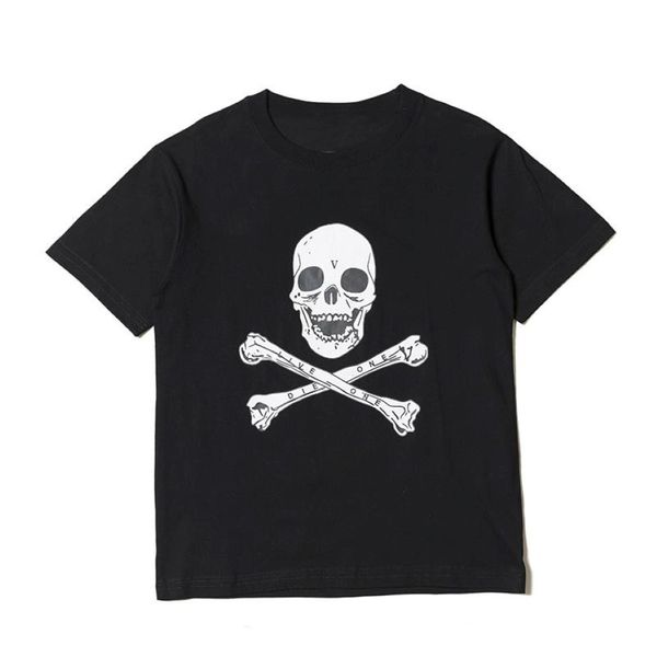 Asap Rocky Christmas Mens T-shirt Fashion Black Skull Imprimé à manches courtes Casual Mens T-shirt Qolo Shirt S-XL 3408