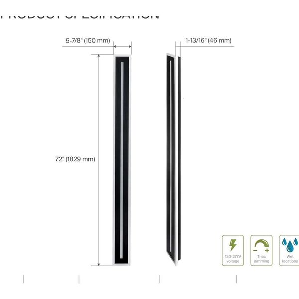 ASD 48 pouces LED Flush Mount Wall Lightture - Dimmable, imperméable, ETL répertorié, parfait pour les appliques extérieures et les extérieurs, la température de couleur 3000K-5000K