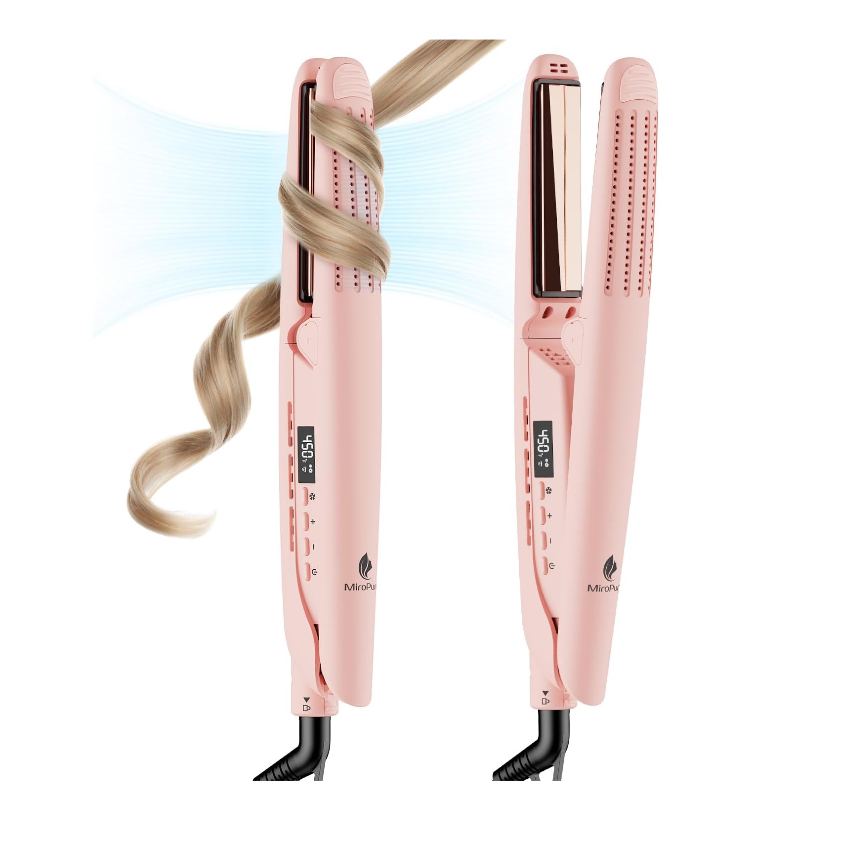 ASD MiroPure 360° щипцы для укладки волос с воздушным потоком, титановый выпрямитель для волос и щипцы для завивки волос 2-в-1, палочка для профессионального ухода с ионным ароматом Cool Air