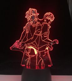 ASH LYNX ET EIJI OKUMURA LED LAMPE ANIME 3d BANANA FISH 3D Led 7 Couleurs Lumière Japonais Anime Tactile Télécommande Base Lampe de Table6379292