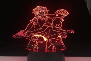 Ash Lynx en Eiji Okumura LED 3D Anime Lamp Banana Vis 3D LED 7 kleuren Licht Japanse Anime Touch Remote Besturing Basis TABEL LAMP5805293