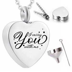 Collier pendentif urne de cendres en forme de coeur personnalisable souvenir de bijoux de crémation pour commémorer l'homme ou les animaux de compagnie