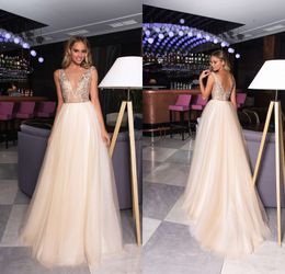 Ashi Studio 2019 Avondjurken Sexy V-hals Backless Lace Applicaties Prom Dress Arabische Custom Made Floor Lengte Speciale Gelegenheden