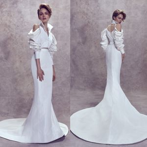 Ashi Studio Plus La Taille Robes De Mariée Sirène Col Haut Robe De Novia Mode Robe De Mariée De Mariée Avec Manches Longues