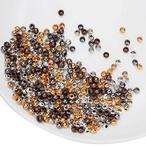 30-500 stks/partij 2-10mm Goud Kleur Ronde Spacer Bead Ball End Metalen Rocailles Voor armband Ketting DIY Sieraden Maken Accessoires Mode-sieradenKralen