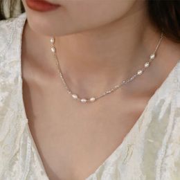 ASHIQI – collier avec perles d'eau douce naturelles, chaîne en argent Sterling 925, bijoux multicouches pour femmes, 240220