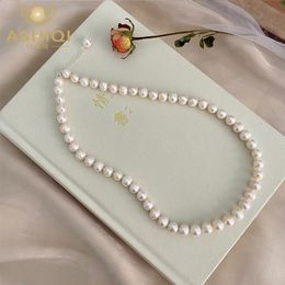 ASHIQI collier de perles d'eau douce naturelles 925 bijoux en argent Sterling pour les femmes cadeau 240329