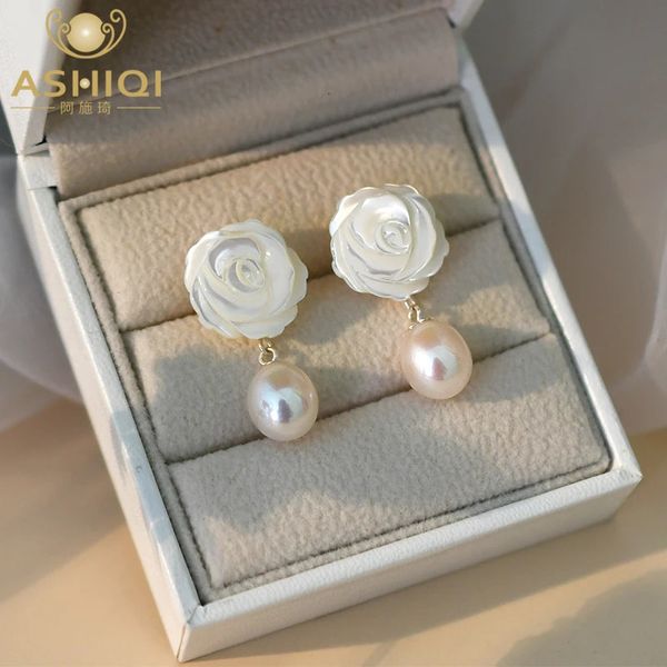 ASHIQI – boucles d'oreilles en perles d'eau douce naturelles, en argent Sterling 925, bijoux faits à la main pour femmes, cadeau 231225