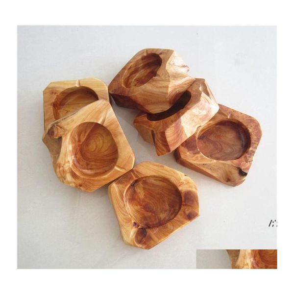 Ceniceros Ecológico Cenicero de madera Cuadrado Irregar Marrón Ceniza Titular Humo Cigarrillo Bolsillo Portátil Hogar Carashtray Rra12556 Drop D Ot8Nv