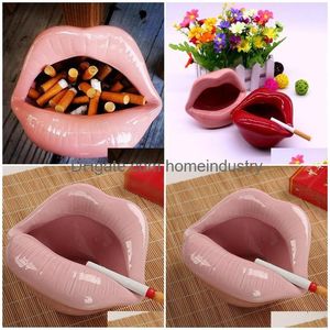 Cendriers Luoem Lip Bouche Céramique Cendrier Nouveauté Cigarette Cendrier Titulaire Pour La Maison Rose T200721 Drop Livraison Maison Jardin Ménage S Dhd6C