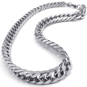 Collier à maillons de chaîne cubaine en acier inoxydable 316L de style asiatique et indien pour hommes, bijoux de Thanksgiving pour mari 10301m