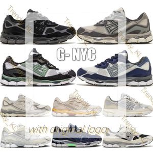 Asicis Gel Chaussures Top Gel NYC Marathon Chaussures de course 2023 Designer Géo Concrete en acier de la marine Navy Grey Grey Gel Chaussures Sneakers de sentier extérieur Taille 646