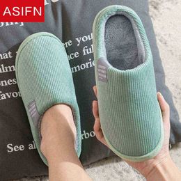 Asifn Lin Coton Maison Pantoufles Femmes Hommes Hiver Antidérapant Doux Fond Épais Maison Intérieur Couples Dames Chaussures Diapositives De Fourrure J220716