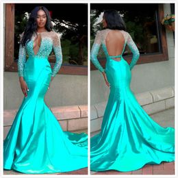 ASO EBI 2020 Arabische Sparkly Sexy Backless Avondjurken Beaded Crystals Prom Dresses Mermaid Formal Party Second Reception Jurken ZJ502