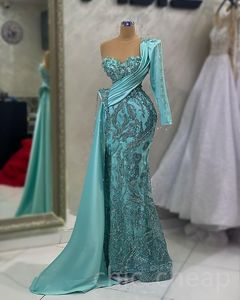 Aso Ebi 2023 Arabe Cristaux Perles Robe De Bal Paillettes Dentelle Sirène Soirée Formelle Partie Deuxième Réception Anniversaire Robes De Fiançailles Robes Robe De Soirée SH028