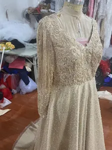 Aso Ebi 2024 Custom Made Lace Prom-jurk Beading A-Line Evening Formeel feest tweede receptie